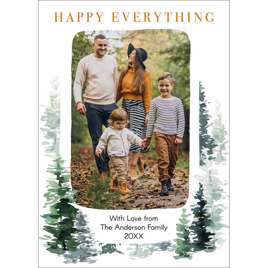 Winter Forest Flat Holiday Photo Cards